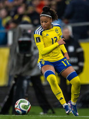 260414 Felicia Schröder of Sweden during the FIFA Women s World Cup Qualifier football match between Sweden and Denmark on April 14, 2026 in Gothenburg. Photo: Mathias Bergeld BILDBYRAN kod MB CS0928 fotboll football soccer fotball vm-kval kval fifa womens world cup qualifier qualifier sverige sweden danmark denmark dam bbeng women kvinner Copyright: MATHIASxBERGELD BB260414MB085