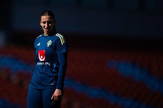 260416 Rosa Kafaji of the Swedish women s national football team during a training session on April 16, 2026 in Gothenburg. Photo: Mathias Bergeld BILDBYRAN kod MB MB1364 fotboll football soccer fotball vm-kval kval fifa womens world cup qualifier qualifier träning practice training sverige sweden dam bbeng women kvinner Copyright: MATHIASxBERGELD BB260416MB041