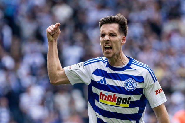 3.Liga: MSV Duisburg - TSG Hoffenheim II; 18.04.2026 MSV Duisburg bejubelt das Tor, 3:1 durch Conor Noß (MSV Duisburg, 14) 3.Liga: MSV Duisburg - TSG Hoffenheim II; Schauinsland-Reisen-Arena, Duisburg, 18.04.2026 DFB regulations prohibit any use of photographs as image sequences and or quasi video. Copyright: xBEAUTIFULxSPORTS Buriakovx