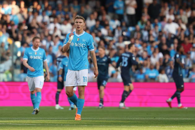 Napoli™s Rasmus Hojlund during the Serie A soccer match between Napoli and Lazio at the Diego Armando Maradona Stadium in Naples, southern italy - Saturday , April 18 , 2026. - Soccer . Copyright: xAlessandroxGarofalo LaPressex