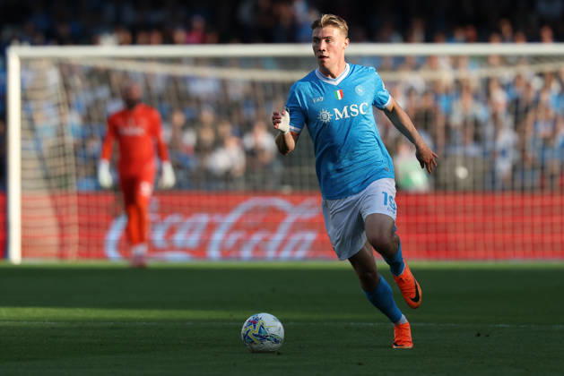 Napoli™s Rasmus Hojlund during the Serie A soccer match between Napoli and Lazio at the Diego Armando Maradona Stadium in Naples, southern italy - Saturday , April 18 , 2026. - Soccer . Copyright: xAlessandroxGarofalo LaPressex