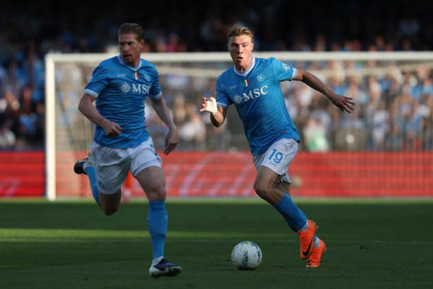 Napoli™s Rasmus Hojlund during the Serie A soccer match between Napoli and Lazio at the Diego Armando Maradona Stadium in Naples, southern italy - Saturday , April 18 , 2026. - Soccer . Copyright: xAlessandroxGarofalo LaPressex