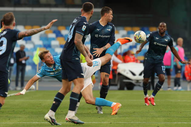 Napoli™s Rasmus Hojlund during the Serie A soccer match between Napoli and Lazio at the Diego Armando Maradona Stadium in Naples, southern italy - Saturday , April 18 , 2026. - Soccer . Copyright: xAlessandroxGarofalo LaPressex
