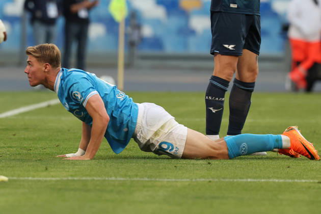 Napoli™s Rasmus Hojlund during the Serie A soccer match between Napoli and Lazio at the Diego Armando Maradona Stadium in Naples, southern italy - Saturday , April 18 , 2026. - Soccer . Copyright: xAlessandroxGarofalo LaPressex