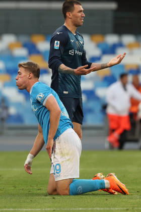 Napoli™s Rasmus Hojlund during the Serie A soccer match between Napoli and Lazio at the Diego Armando Maradona Stadium in Naples, southern italy - Saturday , April 18 , 2026. - Soccer . Copyright: xAlessandroxGarofalo LaPressex