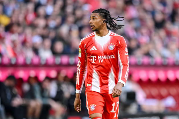 Michael Olise (FC Bayern München) Schaut waehrend des spiels der Bundesliga zwischen FC Bayern München und VfB Stuttgart, Allianz Arena am 19. April 2026 in München, Deutschland. (Foto von Harry Langer DeFodi Images) +++ Michael Olise (FC Bayern München) Looks on during the Bundesliga match between FC Bayern München and VfB Stuttgart at Allianz Arena on April 19, 2026 in München, Germany. (Photo by Harry Langer DeFodi Images) DFL regulations prohibit any use of photographs as image sequences and or quasi-video. (Photo by Harry Langer DeFodi Images) DFL regulations prohibit any use of photographs as image sequences and or quasi-video. -