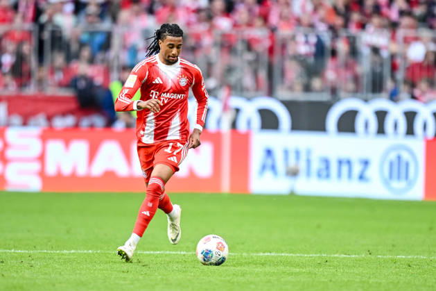 Michael Olise (FC Bayern München) in Aktion, am Ball, Einzelaktion waehrend des spiels der Bundesliga zwischen FC Bayern München und VfB Stuttgart, Allianz Arena am 19. April 2026 in München, Deutschland. (Foto von Harry Langer DeFodi Images) +++ Michael Olise (FC Bayern München) controls the Ball during the Bundesliga match between FC Bayern München and VfB Stuttgart at Allianz Arena on April 19, 2026 in München, Germany. (Photo by Harry Langer DeFodi Images) DFL regulations prohibit any use of photographs as image sequences and or quasi-video. (Photo by Harry Langer DeFodi Images) DFL regulations prohibit any use of photographs as image sequences and or quasi-video. -