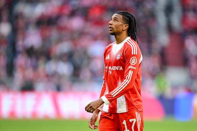 Michael Olise (FC Bayern München) Schaut waehrend des spiels der Bundesliga zwischen FC Bayern München und VfB Stuttgart, Allianz Arena am 19. April 2026 in München, Deutschland. (Foto von Harry Langer DeFodi Images) +++ Michael Olise (FC Bayern München) Looks on during the Bundesliga match between FC Bayern München and VfB Stuttgart at Allianz Arena on April 19, 2026 in München, Germany. (Photo by Harry Langer DeFodi Images) DFL regulations prohibit any use of photographs as image sequences and or quasi-video. (Photo by Harry Langer DeFodi Images) DFL regulations prohibit any use of photographs as image sequences and or quasi-video. -