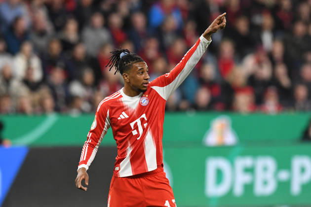 Michael Olise ( FC Bayern Muenchen, 17 ) gestikuliert. GER, Bayer 04 Leverkusen vs FC Bayern Muenchen, Fussball, DFB Pokal Halbfinale, Spielzeit 2025 2026, 22.04.2026 DFL REGULATIONS PROHIBIT ANY USE OF PHOTOGRAPHS AS IMAGE SEQUENCES AND OR QUASI-VIDEO GER, Bayer 04 Leverkusen vs FC Bayern Muenchen, Fussball, DFB Pokal Halbfinale, Spielzeit 2025 2026, 22.04.2026 Leverkusen Copyright: xEibner-Pressefoto ThomasxThienelx EP_TTL