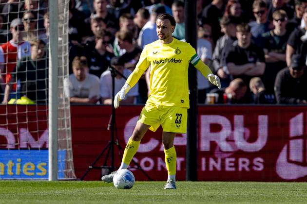 ROTTERDAM - SC Feyenoord Rotterdam goalkeeper Timon Wellenreuther during the Dutch Vriendenloterij Eredivisie match between Feyenoord and FC Groningen at Stadion de Kuip on April 25, 2026 in Rotterdam, the Netherlands. (Photo by DeFodi Images) -