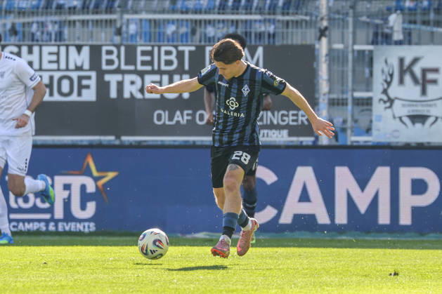Diego Michel (SV Waldhof Mannheim, 28) Fussball: 3. Liga, 35. Spieltag, SV Waldhof Mannheim vs. 1. FC Schweinfurt 05 am 25.04.2026 in Mannheim (Carl-Benz-Stadion), Deutschland Mannheim Carl-Benz-Stadion Deutschland Copyright: xFranzxReindelx