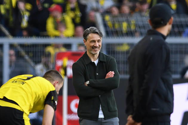 Trainer Niko Kovac (Borussia Dortmund) laechelt waehrend des Spiels der Bundesliga zwischen Borussia Dortmund und Club Freiburg, Signal Iduna Park am 26. April 2026 in Dortmund, Deutschland. (Foto von Ralf Treese DeFodi Images) +++ Trainer Niko Kovac (Borussia Dortmund) smiles during the Bundesliga match between Borussia Dortmund and Sport-Club Freiburg at Signal Iduna Park on April 26, 2026 in Dortmund, Germany. (Photo by Ralf Treese DeFodi Images) DFL regulations prohibit any use of photographs as image sequences and or quasi-video. (Photo by Ralf Treese DeFodi Images) -