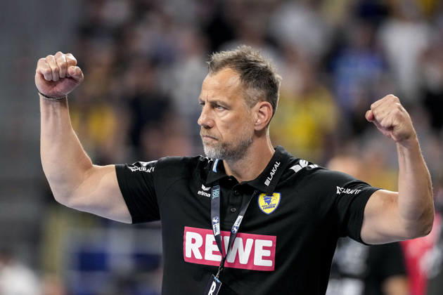 Maik Machulla (Trainer, Cheftrainer, RNL), Einzelbild, Einzelfoto, Aktion, Action, Jubel, jubeln, jubelt, celebration, Freude, freuen, freut sich, zuversichtlich, optimistisch, positiv, Spielszene, 01.05.2026, Mannheim (Deutschland), Handball, Bundesliga, Rhein-Neckar Löwen - MT Melsungen