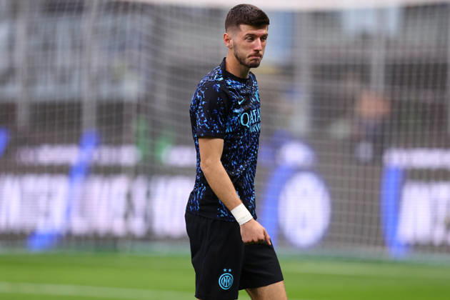 Serie A Fc Internazionale - Parma Calcio Petar Sucic of Fc Internazionale during warm up before the Serie A match beetween Fc Internazionale and Parma Calcio at Stadio Giuseppe Meazza on May 3 2026 in Milan Italy . Milano Stadio Giuseppe Meazza Italy Copyright: xMarcoxCanonierox