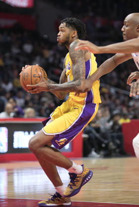 October 13, 2017 - Los Angeles, California, U.S - Brandon Ingram 14 of the Los Angeles Lakers with the ball during their preseason game against the Los Angeles Clippers on Friday October 13, 2017 at the Staples Center in Los Angeles, California. Copyright: xJavierxRojasx
