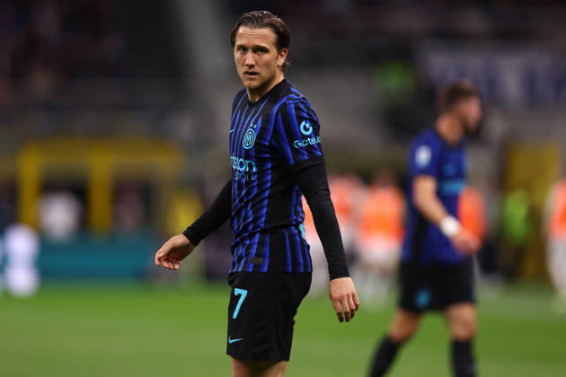 Serie A Fc Internazionale - Parma Calcio Piotr Zielinski of Fc Internazionale looks on during the Serie A match beetween Fc Internazionale and Parma Calcio at Stadio Giuseppe Meazza on May 3 2026 in Milan Italy . Milano Stadio Giuseppe Meazza Italy Copyright: xMarcoxCanonierox
