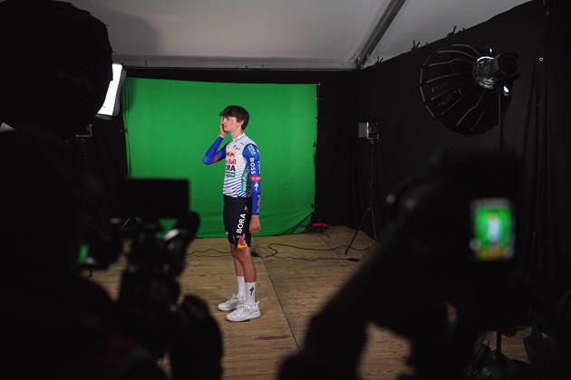 Italy™s Giulio Pellizzari of Red Bull - Bora - Hansgrohe during the teams presentation ahead of the Giro d™Italia cycling race in Burgas. The race starts on Friday, May 8, with the first stage over 160 km, from Nessebar to Burgas, Bulgaria - Wednesday, May 6, 2026. - cycling. Copyright: xMarcoxAlpozzi LaPressex