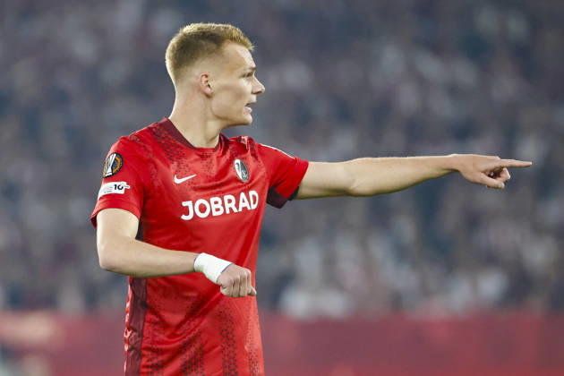 Philipp Lienhart (SC Freiburg, 03), Mimik, Gesichtsausdruck, Emotion , Deutschland, Fussball, UEFA Europa League, Halbfinale, 2025 2026, SC Freiburg vs. Sporting Braga, 07.05.2026, Freiburg im Breisgau Europa-Park Stadion Deutschland Copyright: xGrantxHubbsx