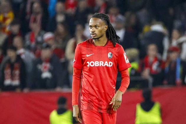 Jordy Makengo (SC Freiburg, 33) , Deutschland, Fussball, UEFA Europa League, Halbfinale, 2025 2026, SC Freiburg vs. Sporting Braga, 07.05.2026, Freiburg im Breisgau Europa-Park Stadion Deutschland Copyright: xGrantxHubbsx