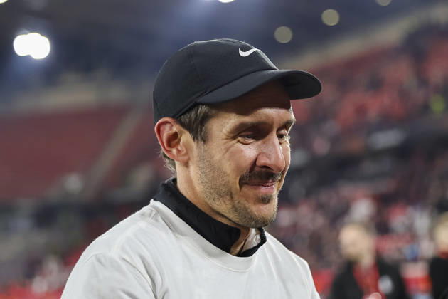 Julian Schuster (SC Freiburg, Trainer) nach dem Spiel , Deutschland, Fussball, UEFA Europa League, Halbfinale, 2025 2026, SC Freiburg vs. Sporting Braga, 07.05.2026, Freiburg im Breisgau Europa-Park Stadion Deutschland Copyright: xGrantxHubbsx
