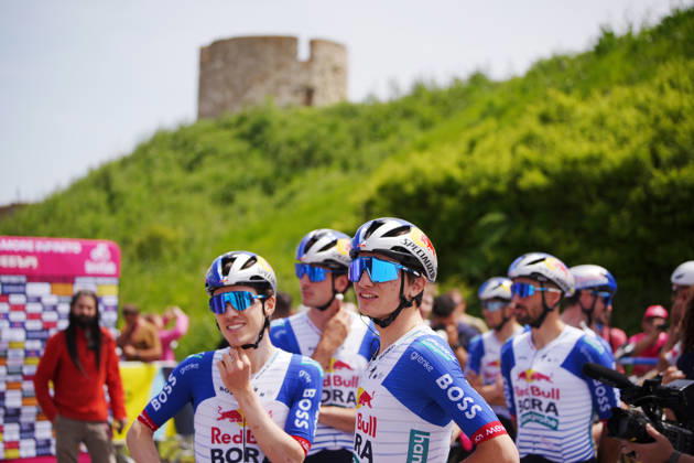 Italy™s Giulio Pellizzari of Red Bull - Bora - Hansgrohe during Stage 1 of the Giro d™Italia, from Nessebar to Burgas, Bulgaria, Friday, May 8, 2026. Copyright: xMarcoxAlpozzi LaPressex