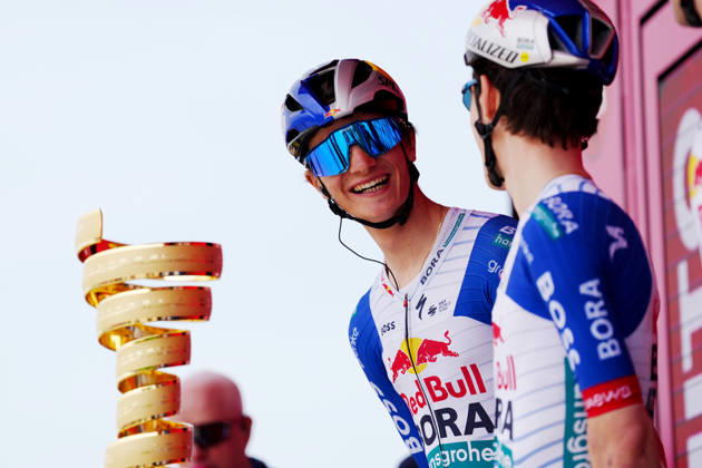 Italy™s Giulio Pellizzari of Red Bull - Bora - Hansgrohe during Stage 1 of the Giro d™Italia, from Nessebar to Burgas, Bulgaria, Friday, May 8, 2026. Copyright: xMassimoxPaolone LaPressex