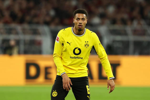 Dortmund, Germany, 08.05.26, Felix Nmecha (Borussia Dortmund) guckt während des Spiels der 1. Bundesliga zwischen Borussia Dortmund - Eintracht Frankfurt im Signal Iduna Park in Dortmund. (Photo by Joachim Bywaletz) DFB DFL REGULATIONS PROHIBIT ANY USE OF PHOTOGRAPHS AS IMAGE SEQUENCES AND OR QUASI-VIDEO. Copyright: JoachimxBywaletz xJB-Sportfoto