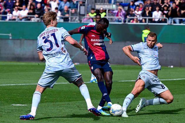 Cagliari s Paul Mendy in action during the Serie A soccer match between Cagliari Calcio and Udinese at the Unipol Domus in Cagliari, Sardinia - Saturday 9th May. - Soccer Copyright: xGianlucaxZuddas LaPressex