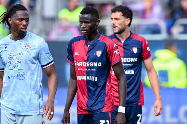 Cagliari s Paul Mendy in action during the Serie A soccer match between Cagliari Calcio and Udinese at the Unipol Domus in Cagliari, Sardinia - Saturday 9th May. - Soccer Copyright: xGianlucaxZuddas LaPressex