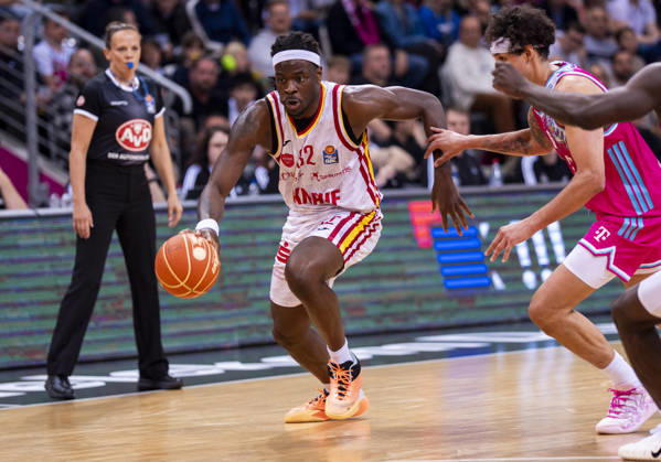 Charles Thompson (Fitness First Wuerzburg Baskets, 32) Telekom Baskets Bonn - Fitness First Würzburg Baskets 16.05.2026 Basketball, easyCredit Basketball Bundesliga, Playoffs, Viertelfinale Spiel 1, GER, Bonn, Telekom Dome Bonn Copyright: HMBxMedia xMarcoxBader