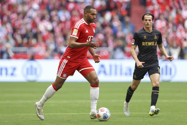 Jonathan Tah (FC Bayern München) in Aktion, am Ball, Einzelaktion waehrend des Spiels der Bundesliga zwischen FC Bayern München und 1. FC Köln, Allianz Arena am 16. May 2026 in München, Deutschland. (Foto von Oliver Kaelke DeFodi Images) +++ Jonathan Tah (FC Bayern München) controls the ball during the Bundesliga match between FC Bayern München and 1. FC Köln at Allianz Arena on May 16, 2026 in München, Germany. (Photo by Oliver Kaelke DeFodi Images) DFL regulations prohibit any use of photographs as image sequences and or quasi-video. (Photo by Oliver Kaelke DeFodi Images) -