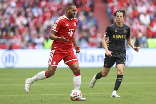 Jonathan Tah (FC Bayern München) in Aktion, am Ball, Einzelaktion waehrend des Spiels der Bundesliga zwischen FC Bayern München und 1. FC Köln, Allianz Arena am 16. May 2026 in München, Deutschland. (Foto von Oliver Kaelke DeFodi Images) +++ Jonathan Tah (FC Bayern München) controls the ball during the Bundesliga match between FC Bayern München and 1. FC Köln at Allianz Arena on May 16, 2026 in München, Germany. (Photo by Oliver Kaelke DeFodi Images) DFL regulations prohibit any use of photographs as image sequences and or quasi-video. (Photo by Oliver Kaelke DeFodi Images) -