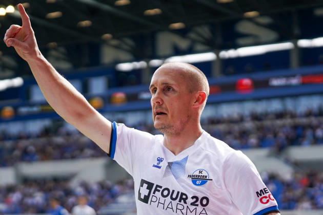Deutschland: Fußball 2. Liga 2025 2026, 34. Spieltag - SV Darmstadt 98 vs SC Paderborn 07 Merck-Stadion am Böllenfalltor (Darmstadt): Sven Michel (SCP, 11) Tor und Torjubel zum 0:2 für SC Paderborn 07 Copyright: xTobiasxWentzellx