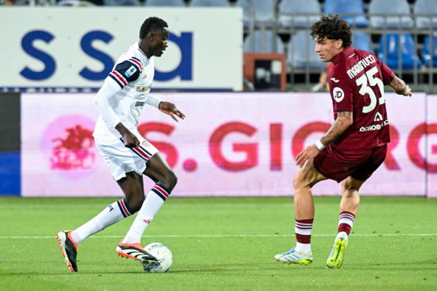 Cagliari s Paul Mendy in action during the Serie A soccer match between Cagliari Calcio and Torino at the Unipol Domus in Cagliari, Sardinia - Sunday 17th May. - Soccer Copyright: x ®xGianlucaxZuddas LaPressex