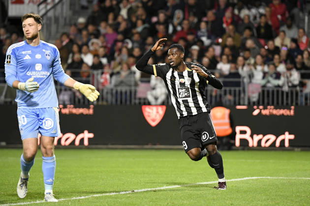Stade Brestois 29 v Angers SCO - Ligue 1 McDonald s 2025 2026 09 Goduine KOYALIPOU (sco) during the Ligue 1 McDonald s match between Brest and Angers at Stade Francis Le Ble on May 17, 2026 in Brest, France. Brest France Copyright: xEwenxGavetx 776348400