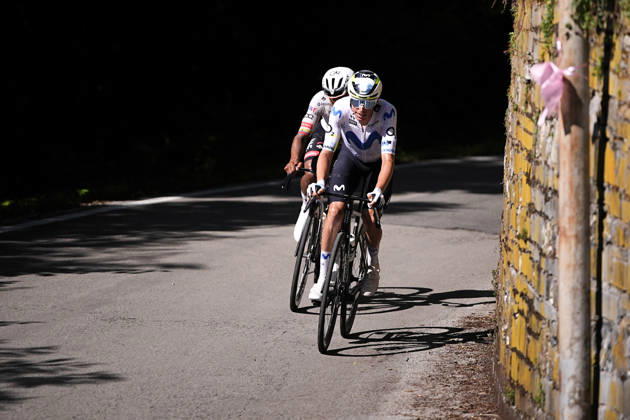 Spain™s Enric Mas Nicolau of Movistar Team and Ecuador™s Manuel Jhonatan Narvaez of UAE Team Emirates XRG during Stage 11 of the Giro d™Italia, from Porcari to Chiavari, Italy, Wednesday, May 20, 2026. Copyright: xMarcoxAlpozzi LaPressex