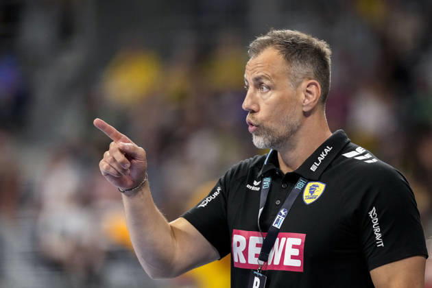 Maik Machulla (Trainer, Cheftrainer, RNL), gibt Anweisungen, gestikuliert, mit den Armen gestikulieren, Einzelbild, Einzelfoto, Aktion, Action, 24.05.2026, Mannheim (Deutschland), Handball, Bundesliga, Rhein-Neckar Löwen - SC Magdeburg