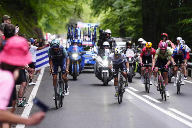 Italy’s Damiano Caruso of Bahrain Victorious during Stage 17 of the Giro d’Italia, from Cassano d’Adda to Andalo, Italy, Wednesday, May 27, 2026. Copyright: xFabioxFerrari LaPressex