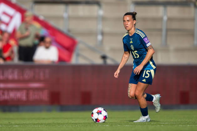 260605 Julia Zigiotti Olme of Sweden during the FIFA Women™s World Cup Qualifier football match between Denmark and Sweden on June 5, 2026 in Odense. Photo: Ludvig Thunman BILDBYRAN kod LT LT0798 fotboll football soccer fotball vm-kval kval fifa womens world cup qualifier qualifier danmark sverige sweden denmark dam bbeng Copyright: LUDVIGxTHUNMAN BB260605LT046