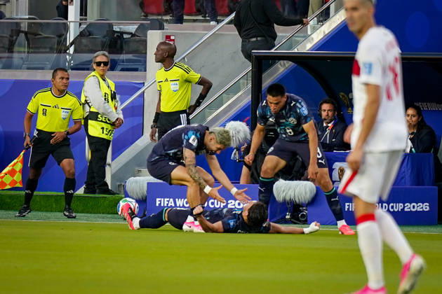 USA: Fußball FIFA World Cup, WM, Weltmeisterschaft, Fussball 2026 Gruppenphase Gruppe D Türkei vs Paraguay Levi™s Stadium (Santa Clara, San Francisco Bay Area, Santa Clara County, Kalifornien): Tor und Torjubel zum 1:0 durch Mathias Villasanti Mathias Villasanti (Paraguay, 23) Freude, Emotionen, Jubel Copyright: xJOERANxSTEINSIEKx