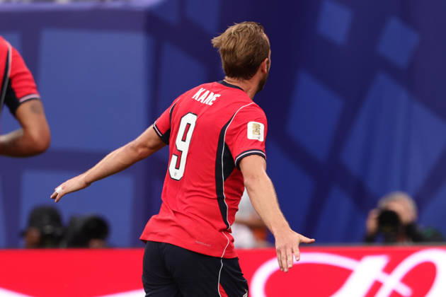 Harry Kane of England celebrates after scoring a goal during the FIFA World Cup, WM, Weltmeisterschaft, Fussball 2026 match between Panama and England at Metlife Stadium, New Jersey, USA on 27 June 2026. Copyright: xPeterxDovganx 45130046