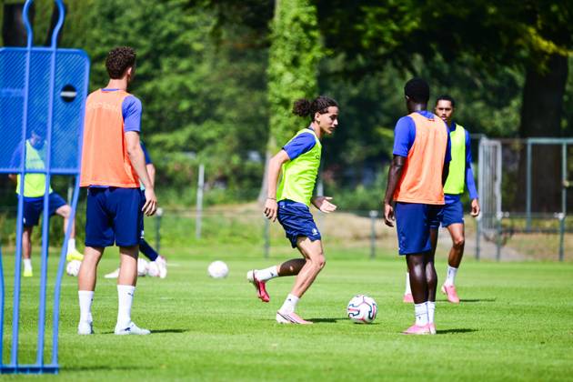 Gent s Mohammed El Adfaoui pictured in action during the summer training camp of Belgian first division soccer team KAA Gent in De Lutte, Losser, the Netherlands on Friday 17 July 2026, to prepare for the upcoming 2026-2027 season. TOM GOYVAERTS TomxGoyvaerts x181329222x