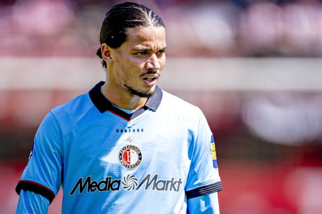 ROTTERDAM - SC Feyenoord Rotterdam forward Anis Hadj Moussa during the Vriendenloterij Eredivisie match between Sparta and Feyenoord at Stadion Het Kasteel on August 9, 2026 in Rotterdam, the Netherlands. (Photo by DeFodi Images) -