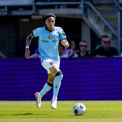 ROTTERDAM - SC Feyenoord Rotterdam forward Jivayno Zinhagel during the Vriendenloterij Eredivisie match between Sparta and Feyenoord at Stadion Het Kasteel on August 9, 2026 in Rotterdam, the Netherlands. (Photo by DeFodi Images) -