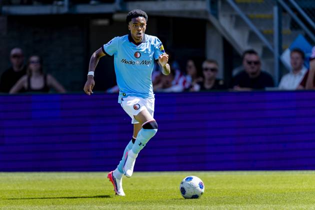 ROTTERDAM - SC Feyenoord Rotterdam forward Jivayno Zinhagel during the Vriendenloterij Eredivisie match between Sparta and Feyenoord at Stadion Het Kasteel on August 9, 2026 in Rotterdam, the Netherlands. (Photo by DeFodi Images) -