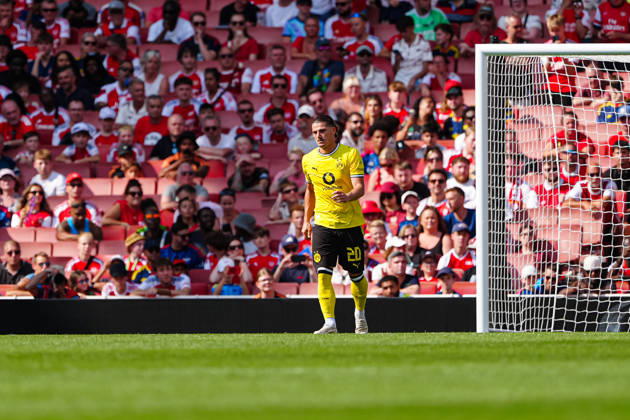 Marcel Sabitzer (Borussia Dortmund, 20) ENG, FC Arsenal vs. Borussia Dortmund, Fußball, Emirates Cup 2026, Saison 2026 2027, 09.08.2026 ENG, FC Arsenal vs. Borussia Dortmund, Fußball, Testspiel, Saison 2026 2027, 09.08.2026 London Copyright: xEibner-Pressefoto MarcelxvonxFehrnx EP_MFN_P