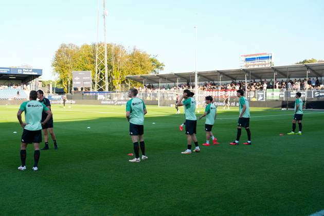 VELSEN-ZUID , 14-08-2026 , BUKO Stadion , season 2026 2027 , Dutch Eredivisie football , match between Telstar and Sparta Rotterdam , Picture shows warming up Sparta Telstar - Sparta x205709253x Copyright: