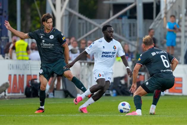 VELSEN-ZUID , 14-08-2026 , BUKO Stadion , season 2026 2027 , Dutch Eredivisie football , match between Telstar and Sparta Rotterdam , Picture shows Telstar player Tyrone Owusu Telstar - Sparta x205709978x Copyright:
