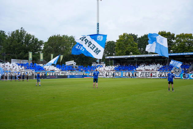Deutschland: Fussball, 3. Liga, 2. Spieltag, Hänsch-Arena, SV Meppem vs. SG Sonnenhof-Großaspach: Choreo SV Meppen Copyright: xMichelxWittex