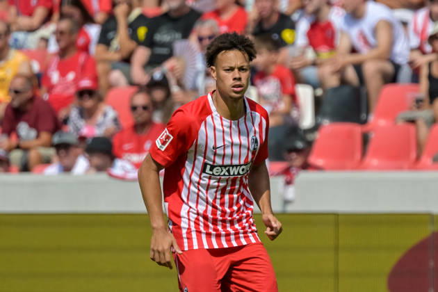 Derry Scherhant (SC Freiburg, 07) GER, SC Freiburg vs Crystal Palace FC, Fussball, Testspiel, , Saison 2026 2027, 15.08.2026 GER, SC Freiburg vs Crystal Palace FC, Fussball, Testspiel, , Saison 2026 2027, 15.08.2026 Freiburg Copyright: xEibner-Pressefotox EP_THS